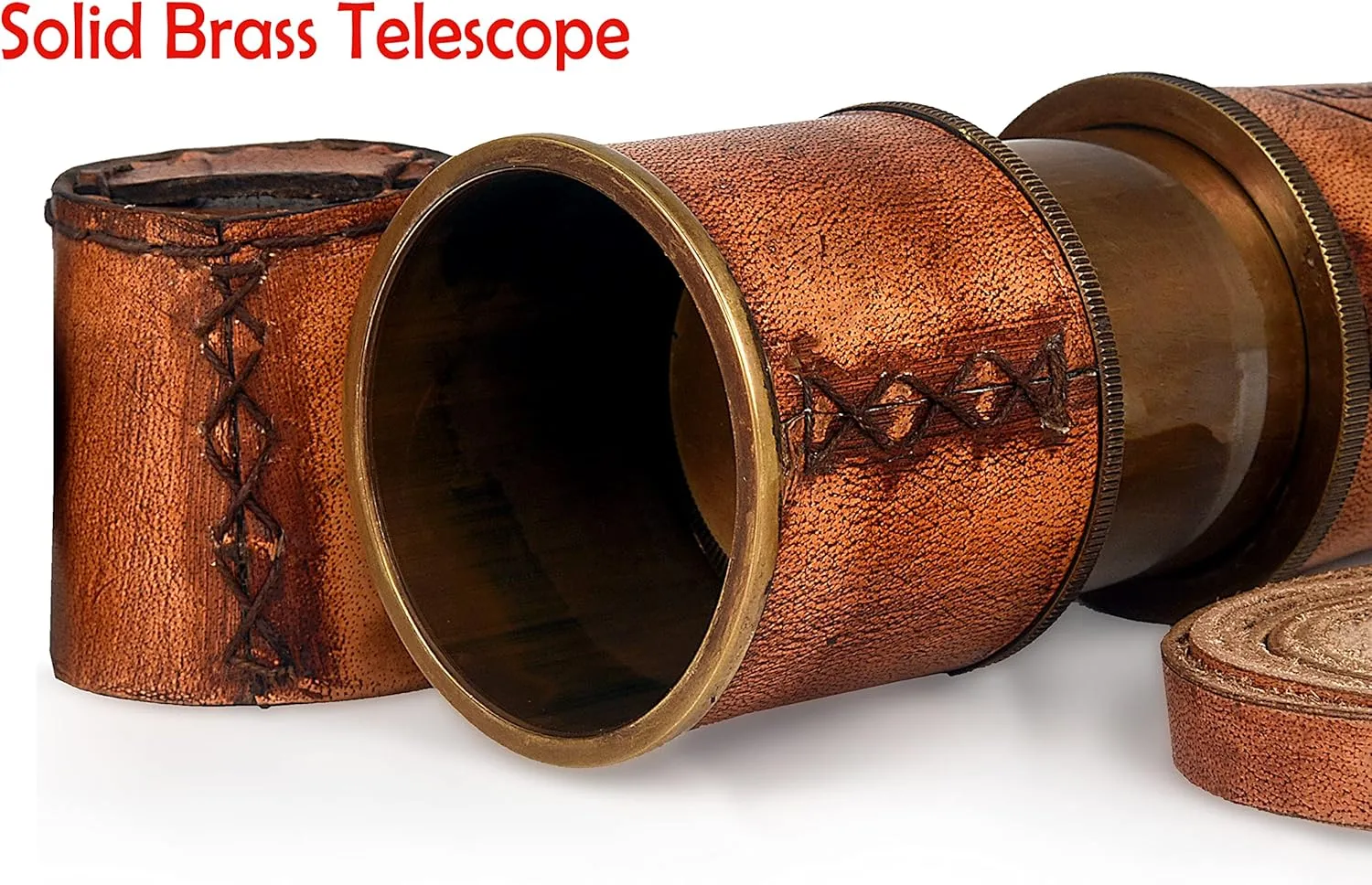 Telescope with Leather Case, Handheld Telescope for Adventure Enthusiasts, Monocular Nautical Decor for assail Gifting, Travellers, Kelvin & Hughes London, 16 RII Antique Decor Spyglass, Pirate 