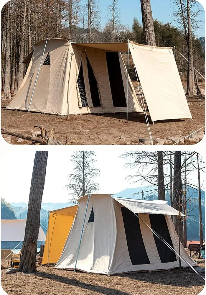 Tent for 5 to 8 Person bryn gorgeous allegiance Family Camping Tents with Carrying Bag Cotton Canvas Tent for Family Trip, Hiking, Picnic and Party (Beige 5~8 Person) (Beige 5~8 Person) Cabin 