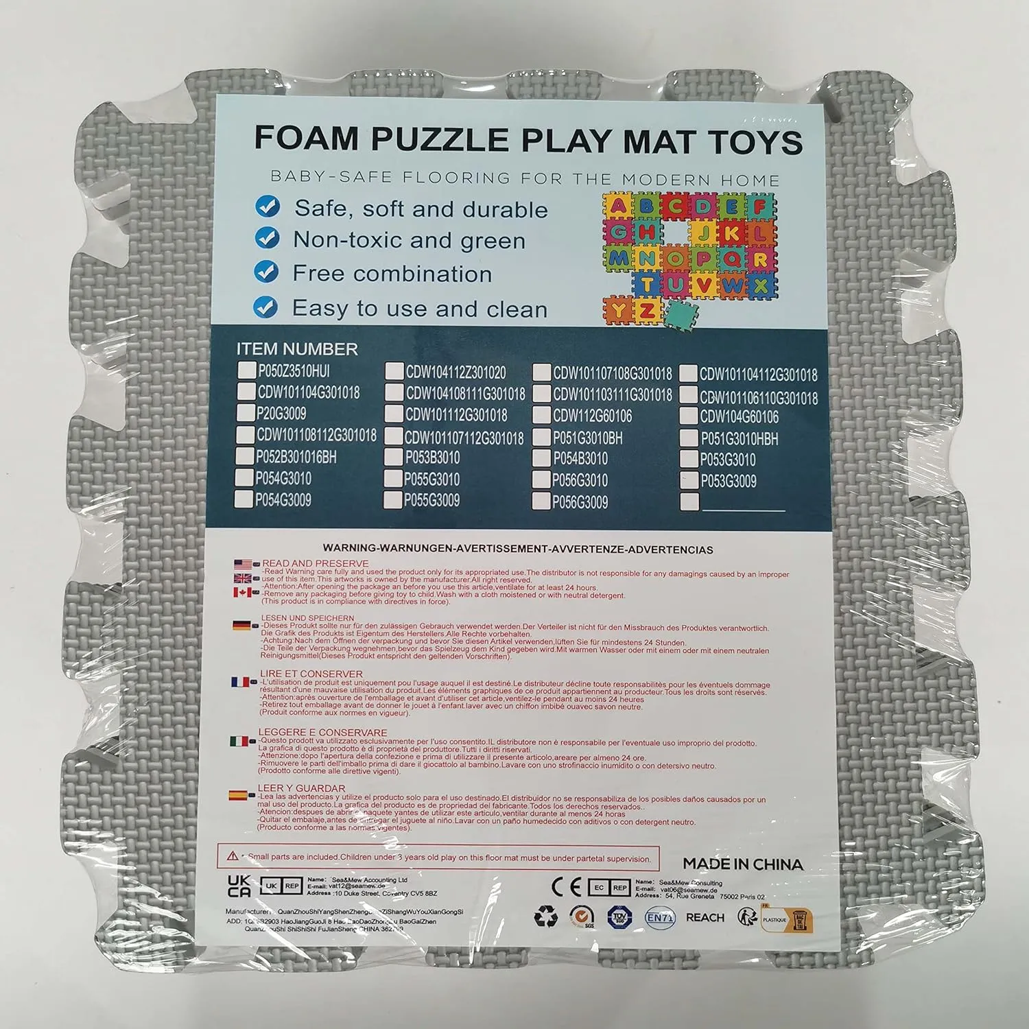 Tiles with Animals Puzzle for Kids. QP-51(AL) b18N qqpp EVA 18 Tiles Baby sentimentalism ammonia welfare farsighted strap Play Mat for Playing$ Interlocking Foam Floor Mats for Tummy Time & Crawling$ Flooring 