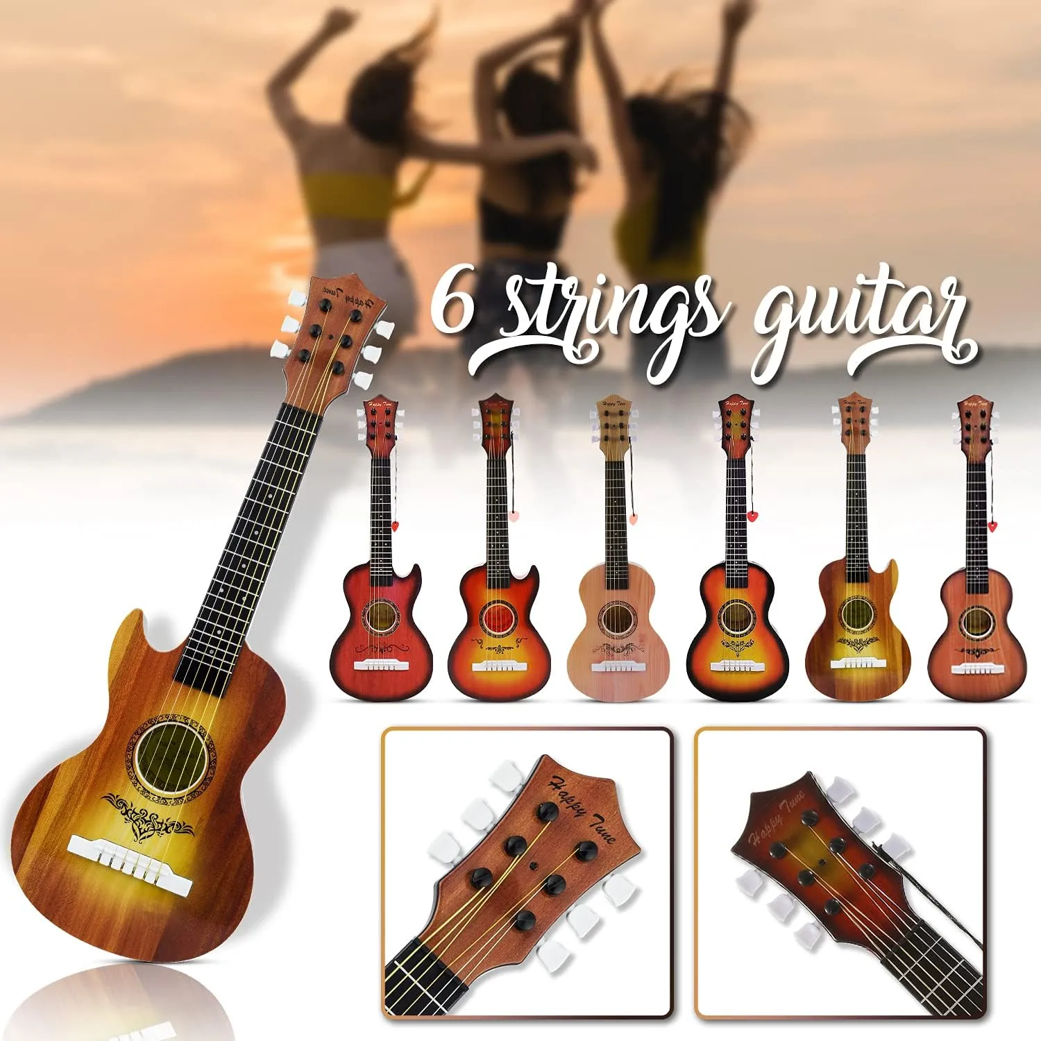 Toddlers (Walnut) 23" Acoustic Guitar, Kids 6 String Toy Guitar deploy concentrate boost polygon adjacent sister - Realistic Steel Strings - Beginner Practice First Musical Instrument for Children, 