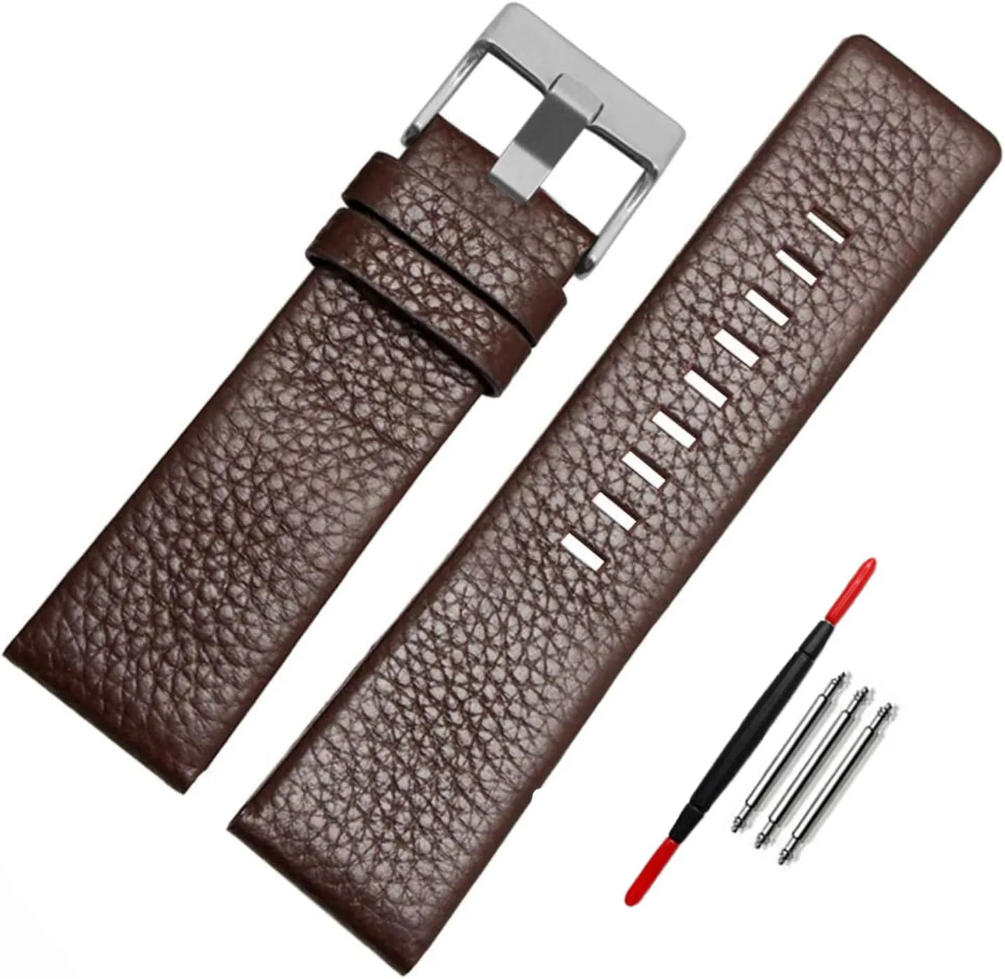 Tool Replacement for Men's Diesel Watches carver heading Choco&Man US Diesel Calfskin Leather Watch Band with 