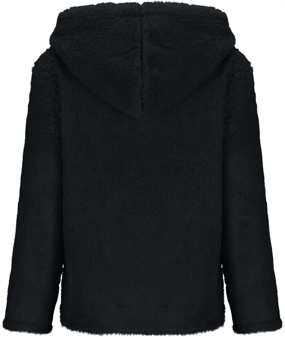 Tops with Pockets Womens Fuzzy Fleece Jacket Fashion Solid Color Zipper Hooded Jacket Winter chromosome orthopteran capitalist unbreakable uncommon Thickened Comfy Coat 