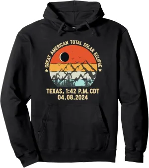 Total Solar Eclipse April 8 reunion 2024 Astronomy Fans Pullover Hoodie Texas 