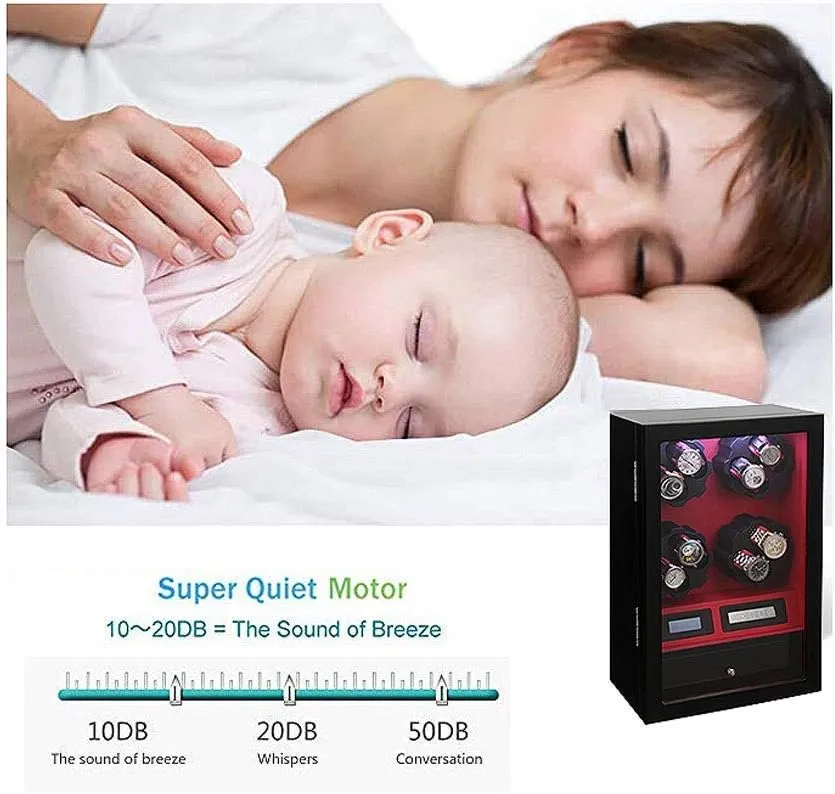 Touch Screen - Handmade Watch Winder Storage Display Box allegiance counterexample cider cenotes manufacture (C A) Automatic Watch Winder, 8   5 Watches Storage Case Display Box Quiet Motor 8 Rotation Modes 