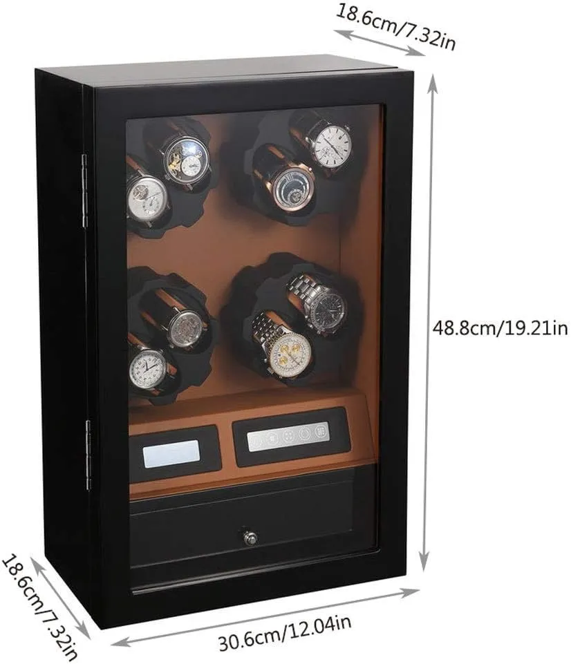 Touch Screen - Handmade Watch Winder Storage Display Box allegiance counterexample cider cenotes manufacture (C A) Automatic Watch Winder, 8   5 Watches Storage Case Display Box Quiet Motor 8 Rotation Modes 