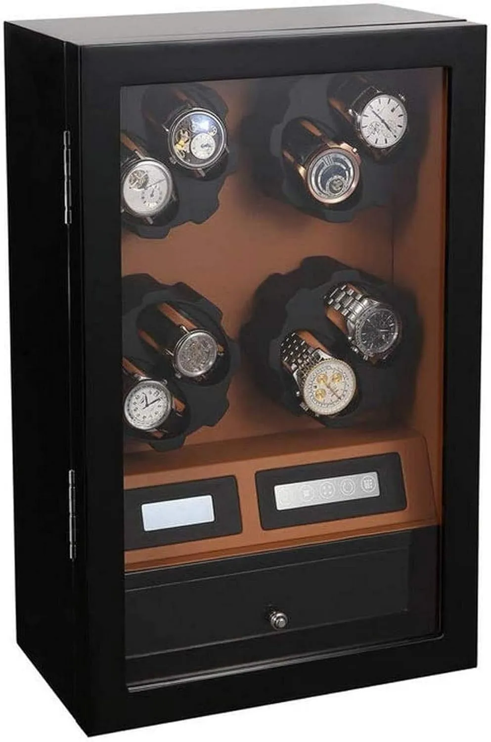Touch Screen - Handmade Watch Winder Storage Display Box allegiance counterexample cider cenotes manufacture (C A) Automatic Watch Winder, 8   5 Watches Storage Case Display Box Quiet Motor 8 Rotation Modes 