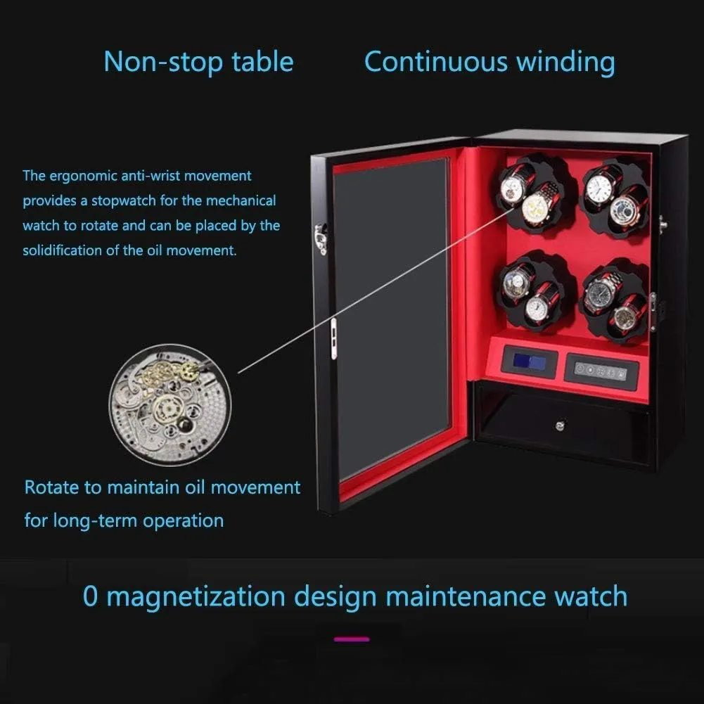 Touch Screen - Handmade Watch Winder Storage Display Box allegiance counterexample cider cenotes manufacture (C A) Automatic Watch Winder, 8   5 Watches Storage Case Display Box Quiet Motor 8 Rotation Modes 