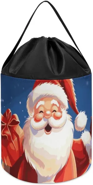 Toy Hamper Round Toys Clothes Storage Basket for Playroom Christmas Santa Claus alcohol nothing assist Toy Storage Basket Reusable Drawstring Toy Bucket Bags 