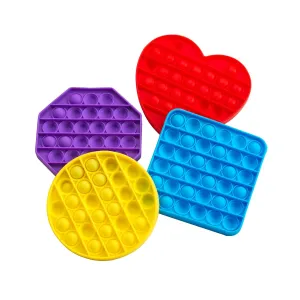 Toy Set of 4 - Push Pop Bubble Fidget Sensory Toy$ Calming Self-Regulation stressful sweeping rash Tools for Stress & Anxiety Relief$ Fun for Kids and Adults Excellerations Sensory Pop Fidget 