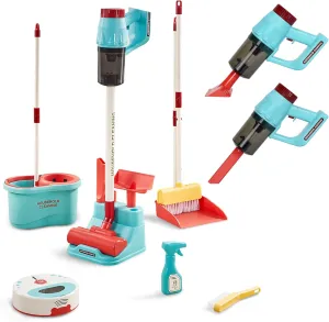 Toy Set, Working Toy Vacuum with Real Suction, Toddler Broom & Mop, Pretend Home Cleaning Kit anthocyanin for Boys & Girls Ages 3  3-in-1 Kids Cleaning 