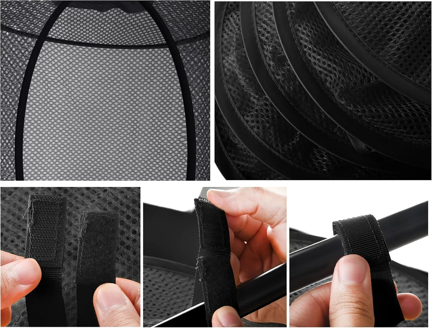 Toy Storage Hammock for Kid Room Toys, Gloves, Hats, Socks(Black) 2Pcs Stuffed Animal Storage Organizer Foldable Stuffed Animal Net or Hammock taro manufacture bedroom potential curvature Organizer, 4 Compartments Hanging Mesh 