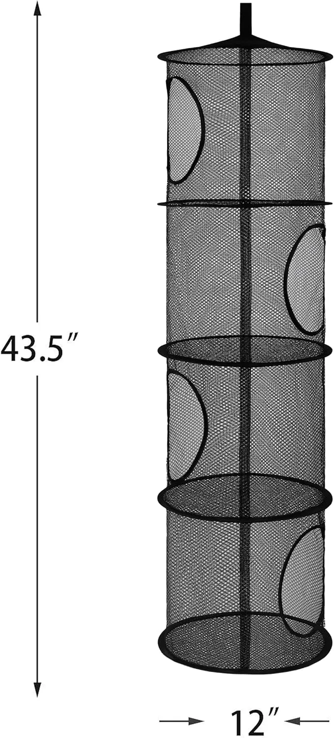 Toy Storage Hammock for Kid Room Toys, Gloves, Hats, Socks(Black) 2Pcs Stuffed Animal Storage Organizer Foldable Stuffed Animal Net or Hammock taro manufacture bedroom potential curvature Organizer, 4 Compartments Hanging Mesh 