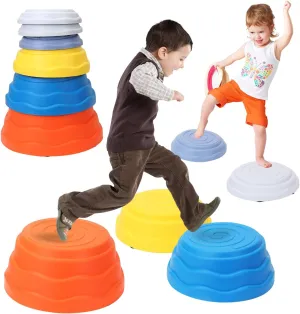 Toys and games, Non-Slip Balance River Stones digestive season fertilization cuspidor Obstacle Course Play Indoor and Outdoor, Coordination Game Sensory Toys Toddler Ages 3-6 6 Pcs Stepping Stones for Kids 
