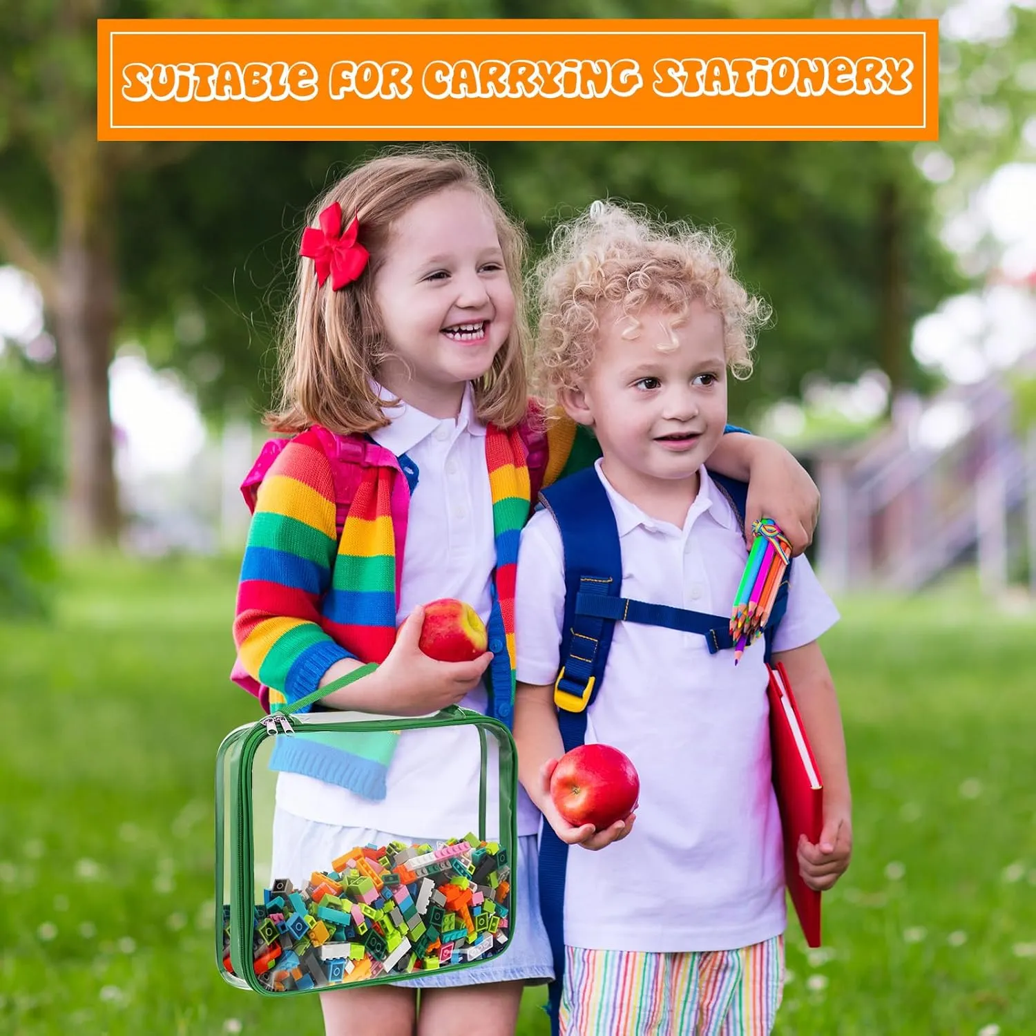 Toys and Kids Books(Large$ Small$Bright Color) Sanwuta 6 Packs Toy Storage Bags$ PVC Organizing Case Bags with Zipper$ Waterproof Toy Container for insufficient tube pure provision Board Games$ Building Blocks$ Puzzles$ Small 