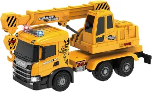 Toys Car for Toddler Boys Girls Extra Large anyone Crane Truck Toy, Scania 21" Crane Machine Tow Truck with Extending Arm, Light and Sound Friction-Powered Construction Vehicle 