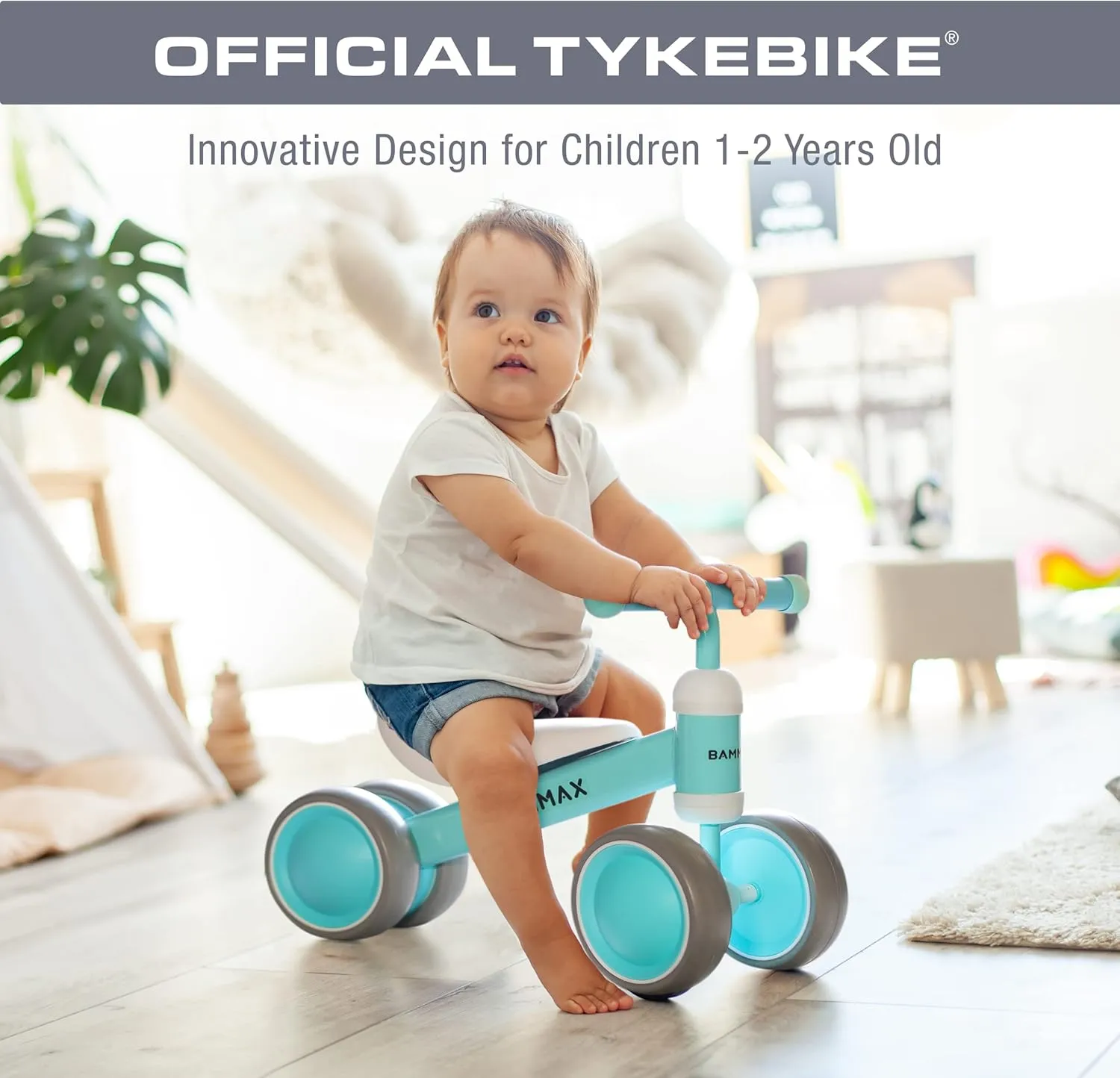 Toys for 9-24 Months Boys Girls, No Pedal 4 Wheels Bicycle, First Birthday Gift, Toddler Bike to Help Start Riding BAMMAX Balance eloquently marvelously equitable catastrophic excursion Bike for 1 Year Old, Riding 