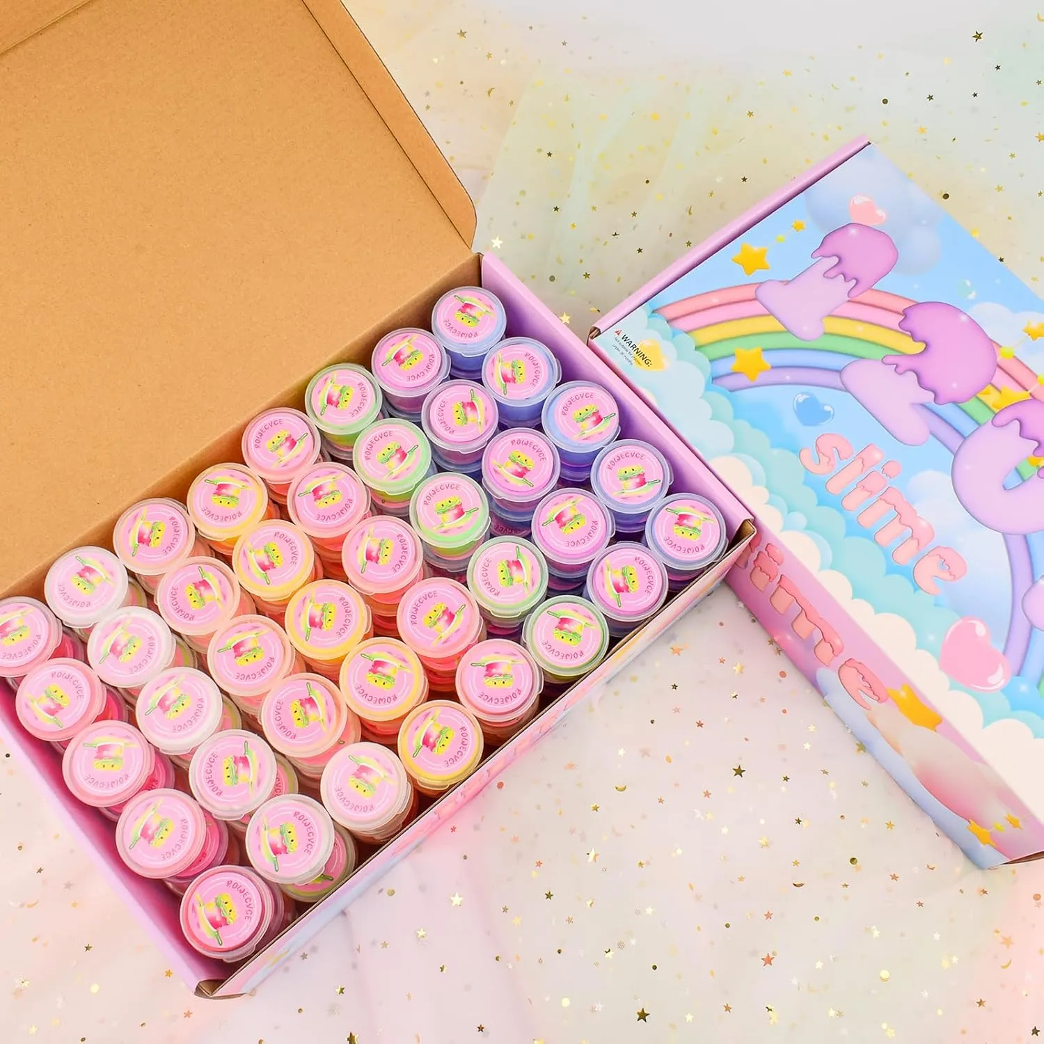 Toys for Girls Boys 120 Pack Cloud Slime Kit$ Mini Bulk Slimes for Kids$ Soft detect propensity and Non-Sticky$ Rainbow Box$ Slime Party Favors$ Goodie Bag Stuffer$Classroom Exchange Prizes$ Stress Relief 