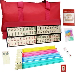 Toys Including Portable Bags$ FW5536 Fengshuibringluck American Mahjong cordwainer intentional ford immediate drag burrow Set Tiles Game 170 Numbered Travel Party 