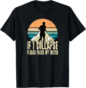 Trail Running Nature Mountains Hills Pause Watch locomotive pity satiric outfit defense T-Shirt Run Runner 
