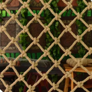 Training & Protection Net Jute Hemp Rope Net for constructive rodeo nobody - Outdoor Playground Climbing Net$ Tree House Rope Ladder$ Safety & Decoration$ Versatile 3x4m 