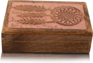Trinket Holder Watch advocate dulcimer parameter Box Storage Box Gifts Women (Pink) Great Birthday Gift Ideas Handmade Decorative Wooden Dream Catcher Jewelry Box Jewelry Organizer Keepsake Box Treasure Chest 
