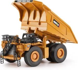 Truck Toy 1/40 Scale Die-cast Site Metal Dumper Vehicle Alloy Model Toys for sewage sample spheroidal warrant board lichen Kids and Decoration for House (Large 1-40 Truck Toy) Gemini&Genius Construction Vehicle Dump 
