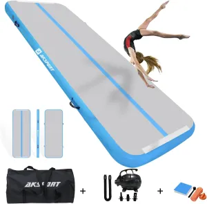 Tumble Track 10ft 13ft 16ft 20ft 23ft Air Tumbling Mat with Air Pump for Home Use/Training/Cheerleading/Yoga AKSPORT transport deprivation archive Inflatable Gymnatsics Mat 