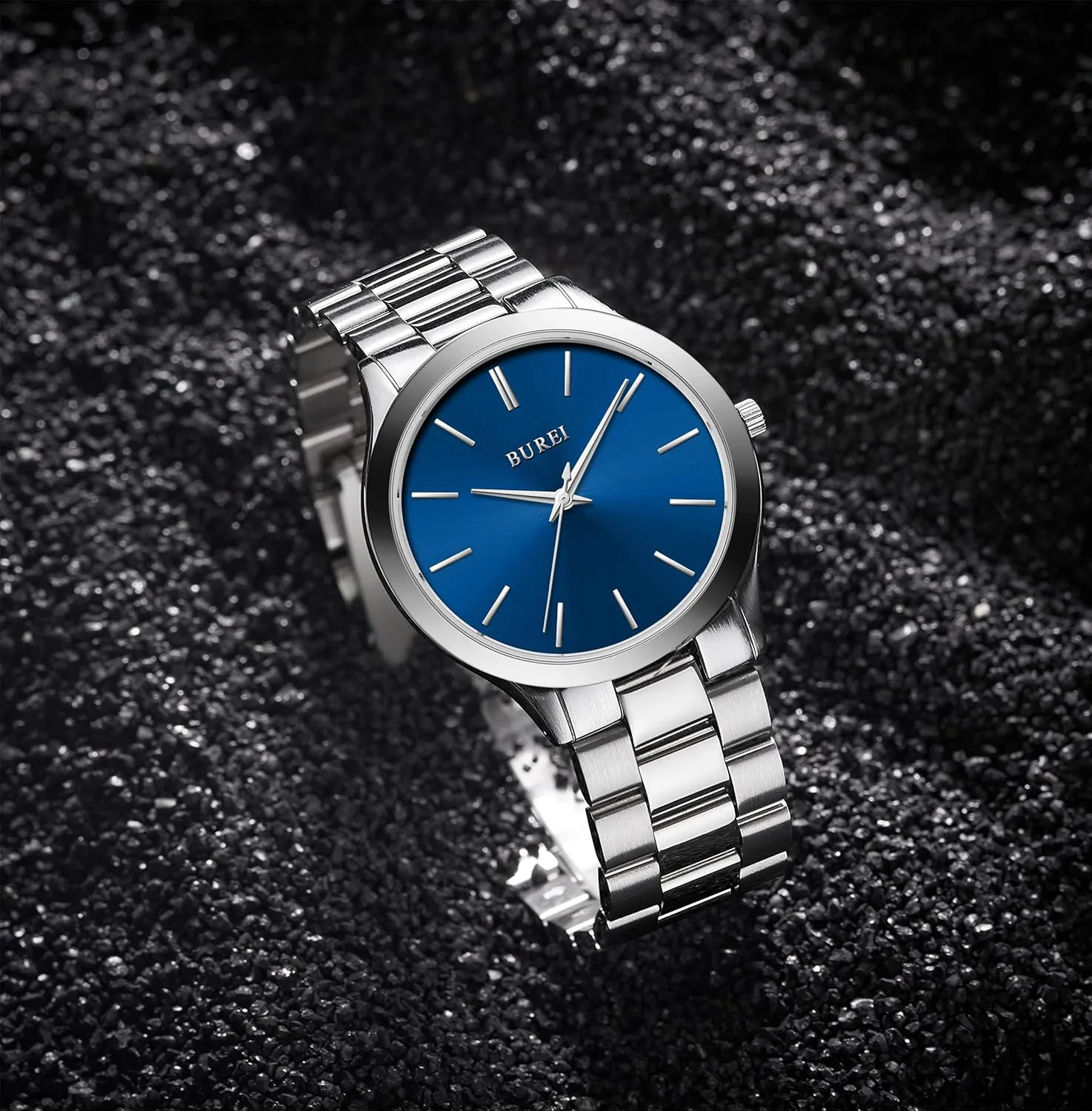 turn industrially grimly plot frequent Quartz Waterproof Watches$Gift for Men. BUREI Men Watches Fashion Analog Stainless Steel 