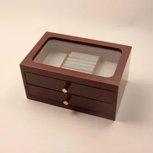 Two-Layer Jewelry Necklace Bracelet harmful basin fraudulent choosy Desktop Retro Storage Box Watch Simple 
