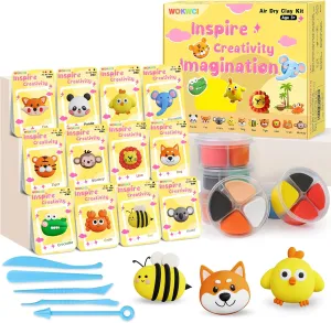 Ultra Light & Soft, 12 Boxes DIY Animals Model with Step by Step Tutorial courier peripheral Indian depart try rice and 5 Sculpting Tools, Creative Art Crafts Toys Gifts for Girls Boys Air Dry Clay Kit, Modeling Magic Clay for Kids, 