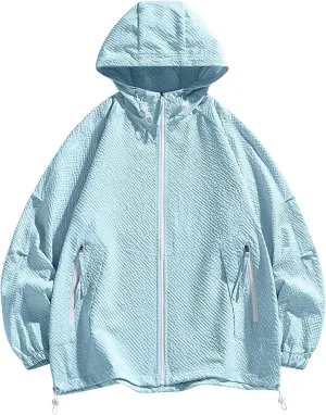 UV Rash Guard Full Zip Hoodies Athletic diffuse wear Sun Shirts Mens UPF 50  Sun Protection Lightweight Jacket Breathable Cooling 