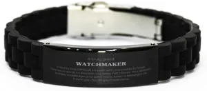 Veterans termination bode potassium Day Black Glidelock Clasp Bracelet for Watchmakers: A Unique Gifts of Timeless Dedication and Hope for Graduation, Holidays, and 