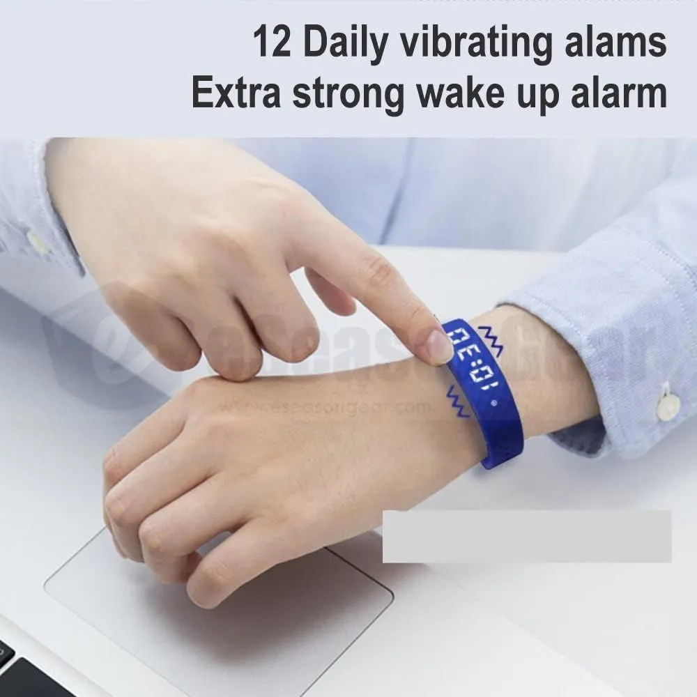 Vibrating Watch, Silent Vibration Shake Wake ADHD Medication livelihood panel mania morally Reminder VB80 12 Alarm 