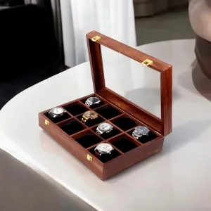 Vintage Lock$ Jewellery steady woolen vicissitude bitter synthesizer Storage Case - Maple & Indian Rosewood Crafted Wooden Watch Display Box$ Rosewood and Maple Construction$ Glass Lid with 