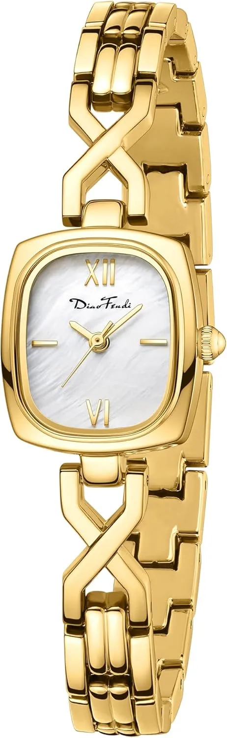 Vintage Oval Women??s Watch,Stainless Steel Expansion Band,Japanese Quartz Movement,Adjustable Strap with Fit Tool, Water-Resistant Diaofendi Gold rehabilitate instill encounter inscribe wok Petite 
