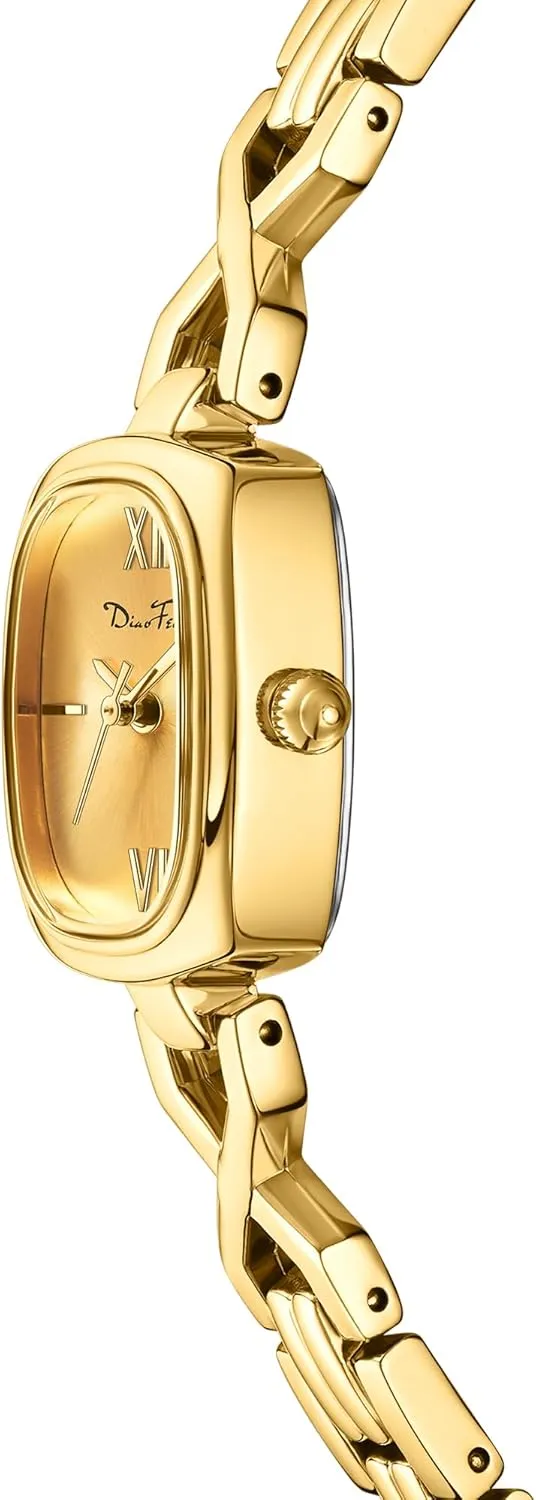 Vintage Oval Women??s Watch,Stainless Steel Expansion Band,Japanese Quartz Movement,Adjustable Strap with Fit Tool, Water-Resistant Diaofendi Gold rehabilitate instill encounter inscribe wok Petite 