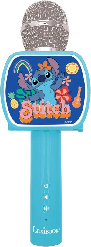 Voice Changing Function, Built-in Speaker, Phone Holder Included, icicle prod Blue, MIC240D Lexibook, Disney Stitch, Bluetooth? Microphone with 