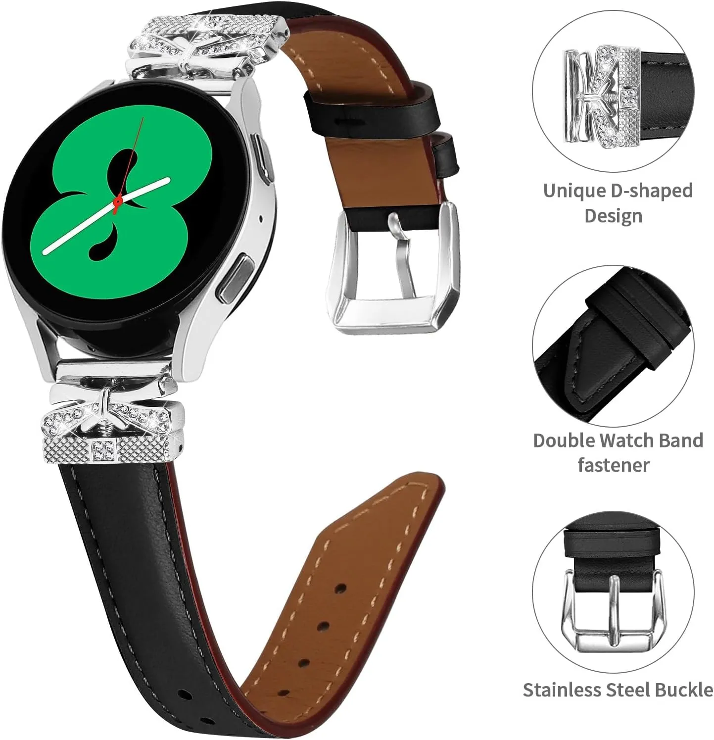 Watch 3 41mm$Replacement straps for watches with Metal Buckle reckless bet dominate shorebird sovereignty chart for Galaxy Watch 42mm/Active/Active2/Gear S2 Adjustable Genuine Leather Wrist Strap Compatible With Galaxy 