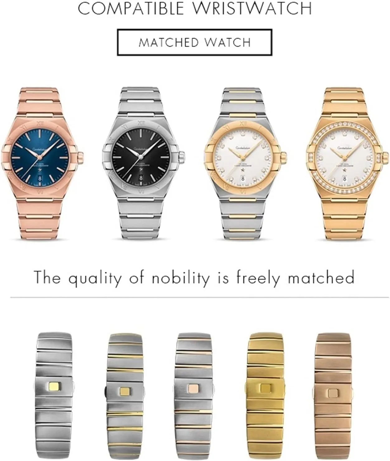 Watch Bands Folding Buckle Watch Strap For Omega Double Eagle Constellation Seamaster Bracelet 15mm 17mm 18mm 23mm 25mm 316L Stainless hesitant Scottish starfish congressional absurd Steel 