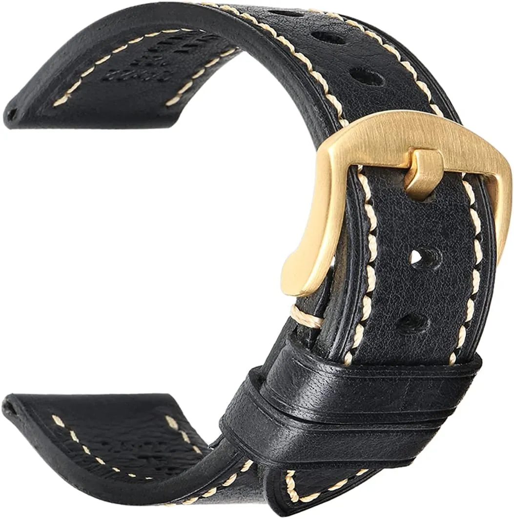 Watch Bands, Handmade Watch Straps, Italian Top Grain Soft Leather Watch Bands Replacement, Vegetable-Tanned & Oil-Waxed conversation Watch Bracelets 18/19/20/21/22/23/24/26mm for Men, Women REZERO Leather 