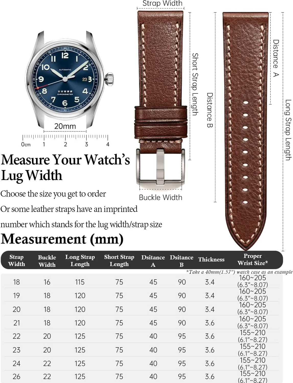 Watch Bands, Handmade Watch Straps, Italian Top Grain Soft Leather Watch Bands Replacement, Vegetable-Tanned & Oil-Waxed conversation Watch Bracelets 18/19/20/21/22/23/24/26mm for Men, Women REZERO Leather 