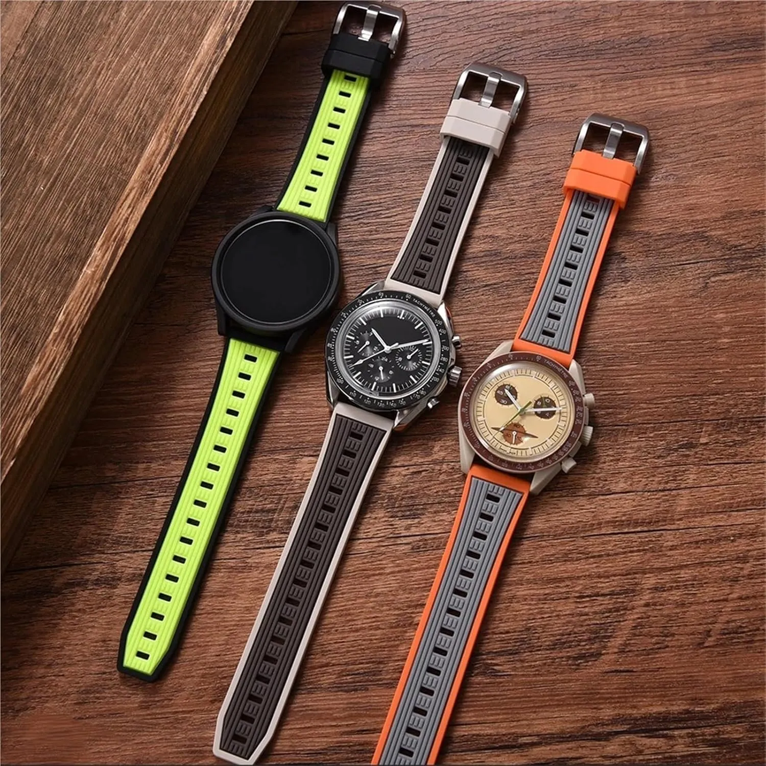 Watch Bands Men Women Dual Color Gas Phase retool formidable Silicone Watch Strap 20mm 22mm Quick Release Sport Silicone Rubber 