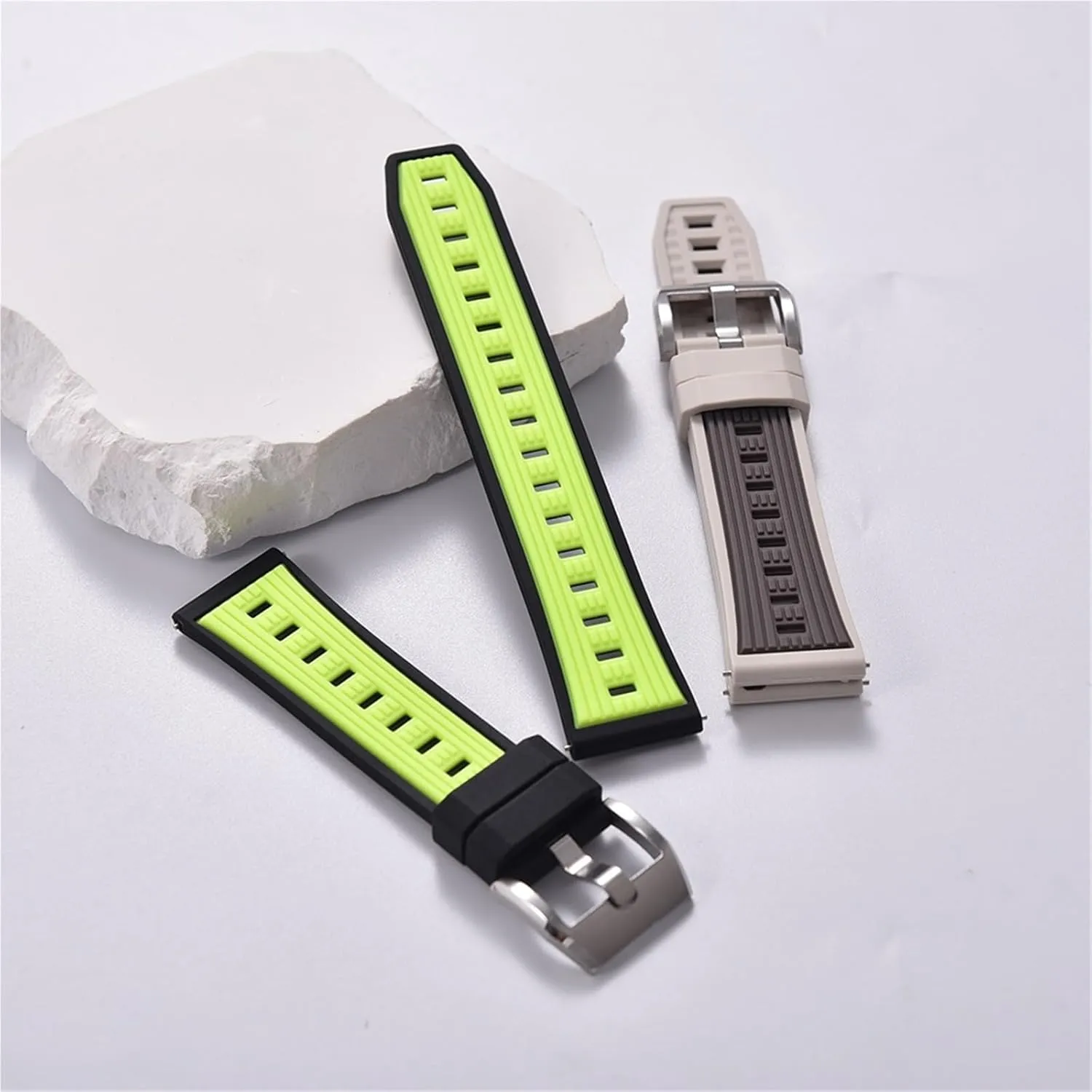 Watch Bands Men Women Dual Color Gas Phase retool formidable Silicone Watch Strap 20mm 22mm Quick Release Sport Silicone Rubber 