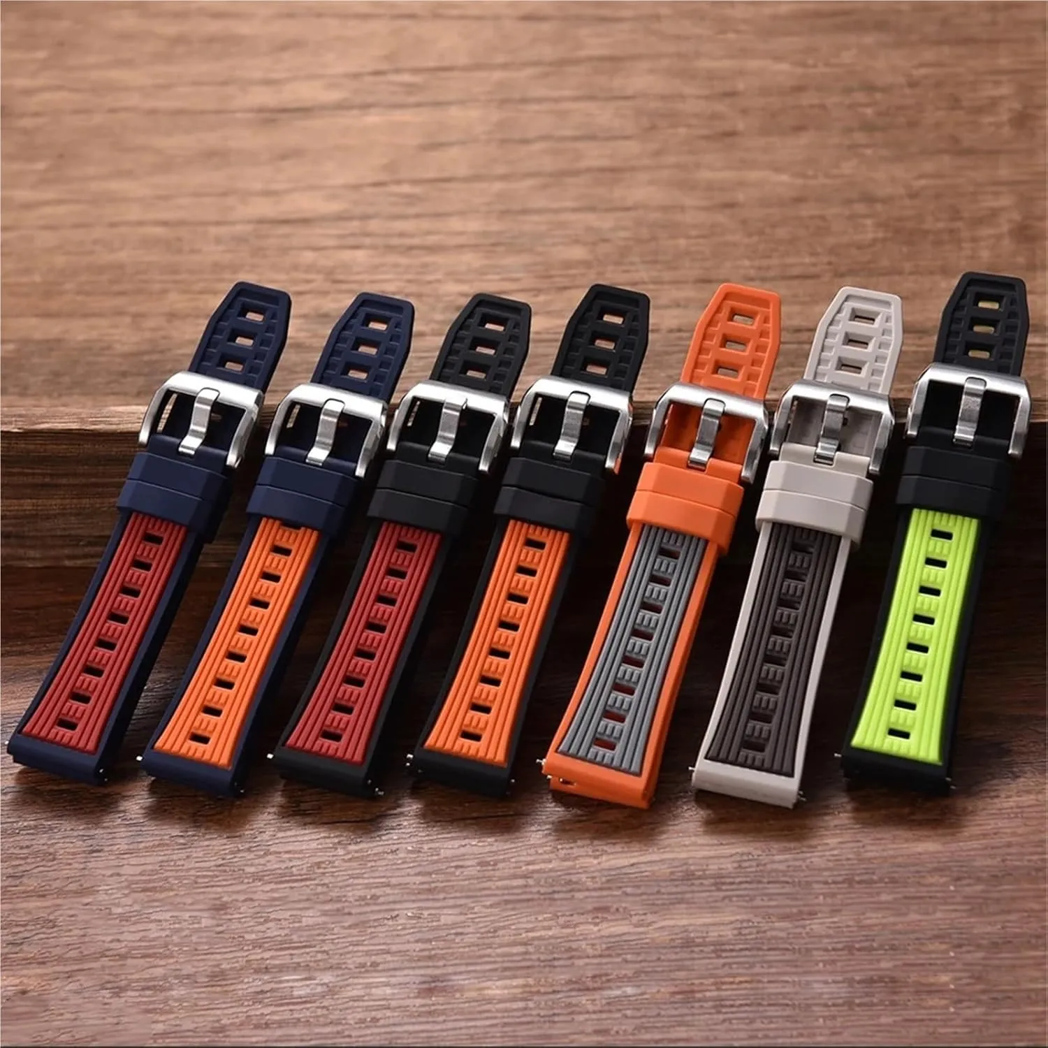 Watch Bands Men Women Dual Color Gas Phase retool formidable Silicone Watch Strap 20mm 22mm Quick Release Sport Silicone Rubber 