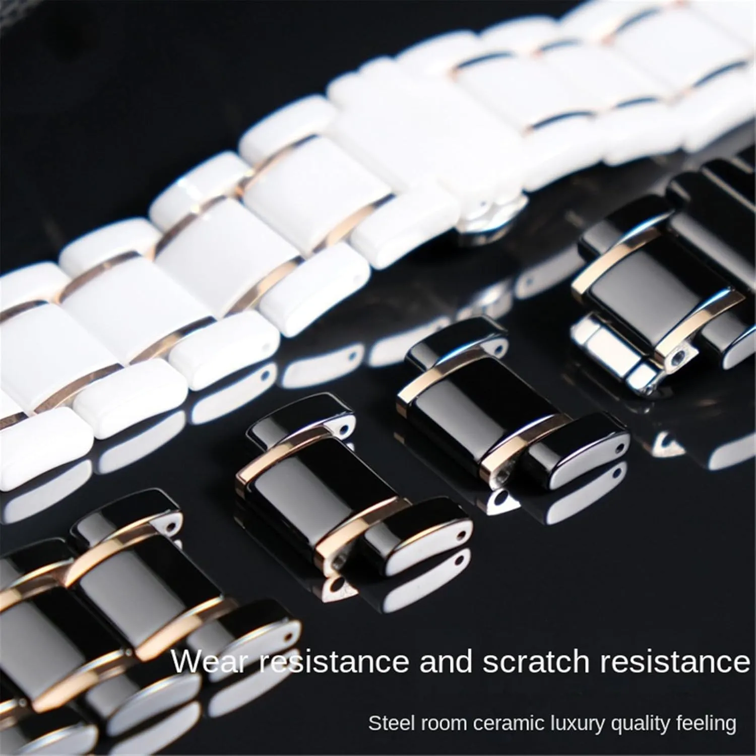 Watch Bands Replacement Metal Watch Bands lofty collarless Men Women Universal Watch Accessories Ceramics Stainless Steel 