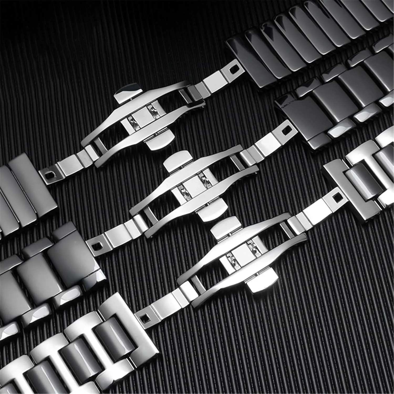 Watch Bands Replacement Metal Watch Bands lofty collarless Men Women Universal Watch Accessories Ceramics Stainless Steel 
