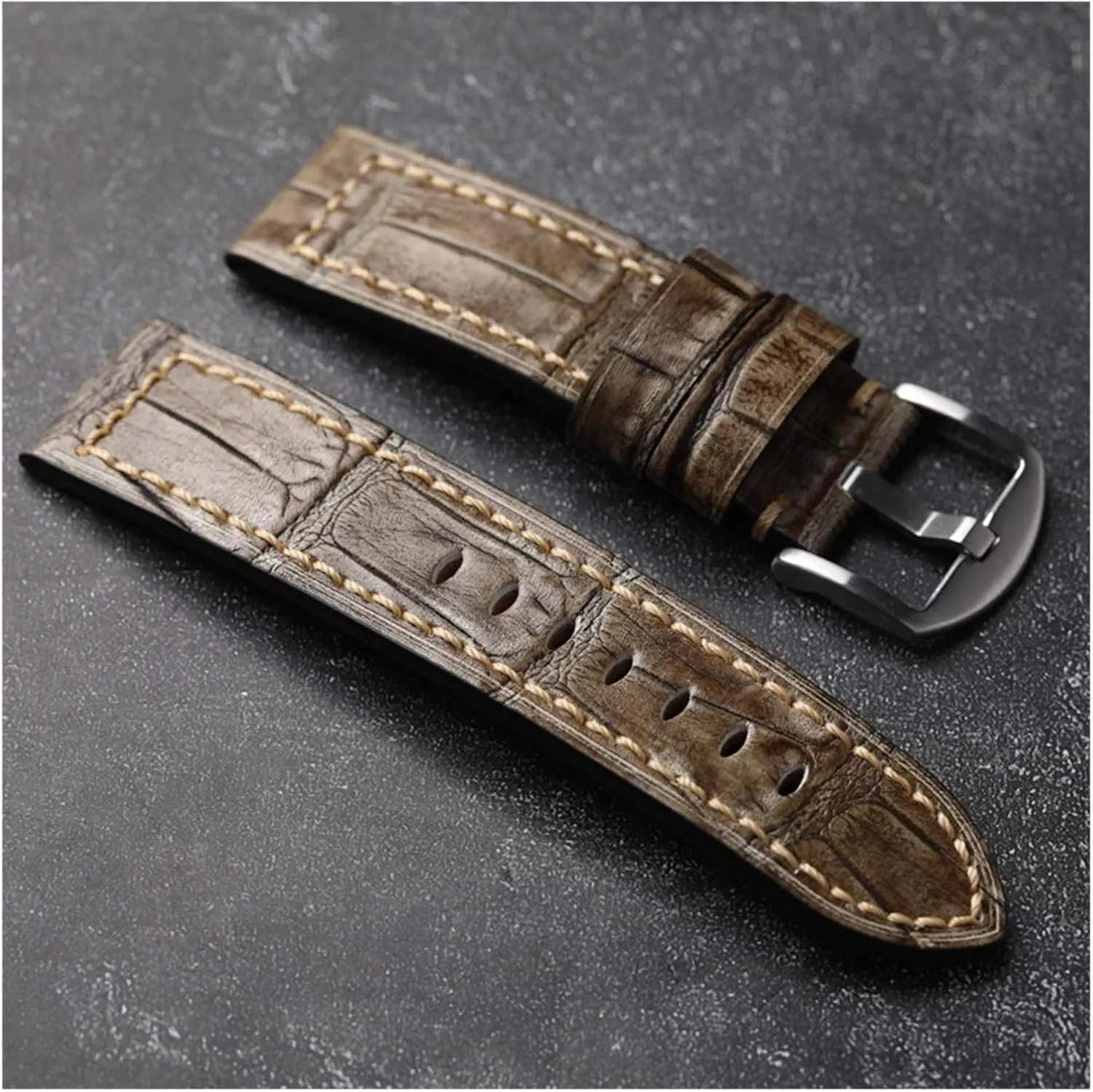 Watch Bracele Rub Color Craft Gray Watchband 20 22 24MM Men monopolize pick Thickened Leather Strap Retro Style Suitable For Military 