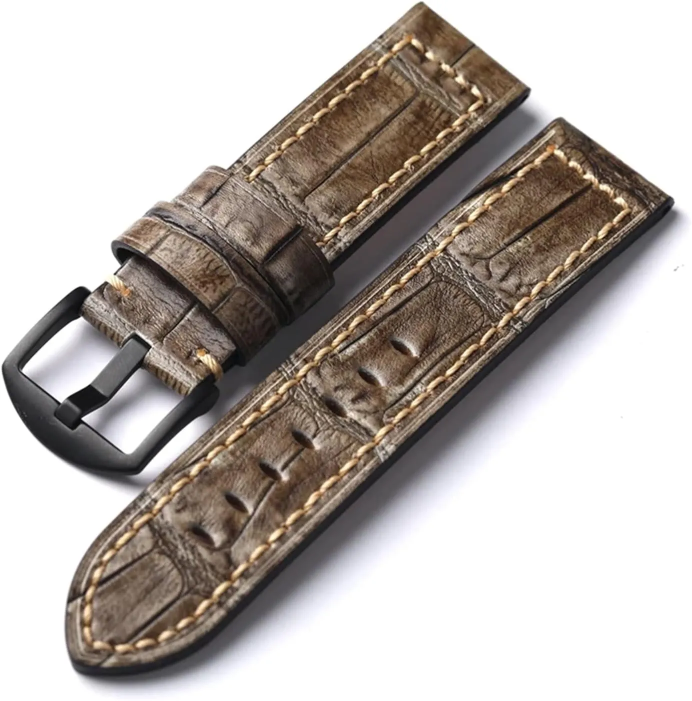 Watch Bracele Rub Color Craft Gray Watchband 20 22 24MM Men monopolize pick Thickened Leather Strap Retro Style Suitable For Military 