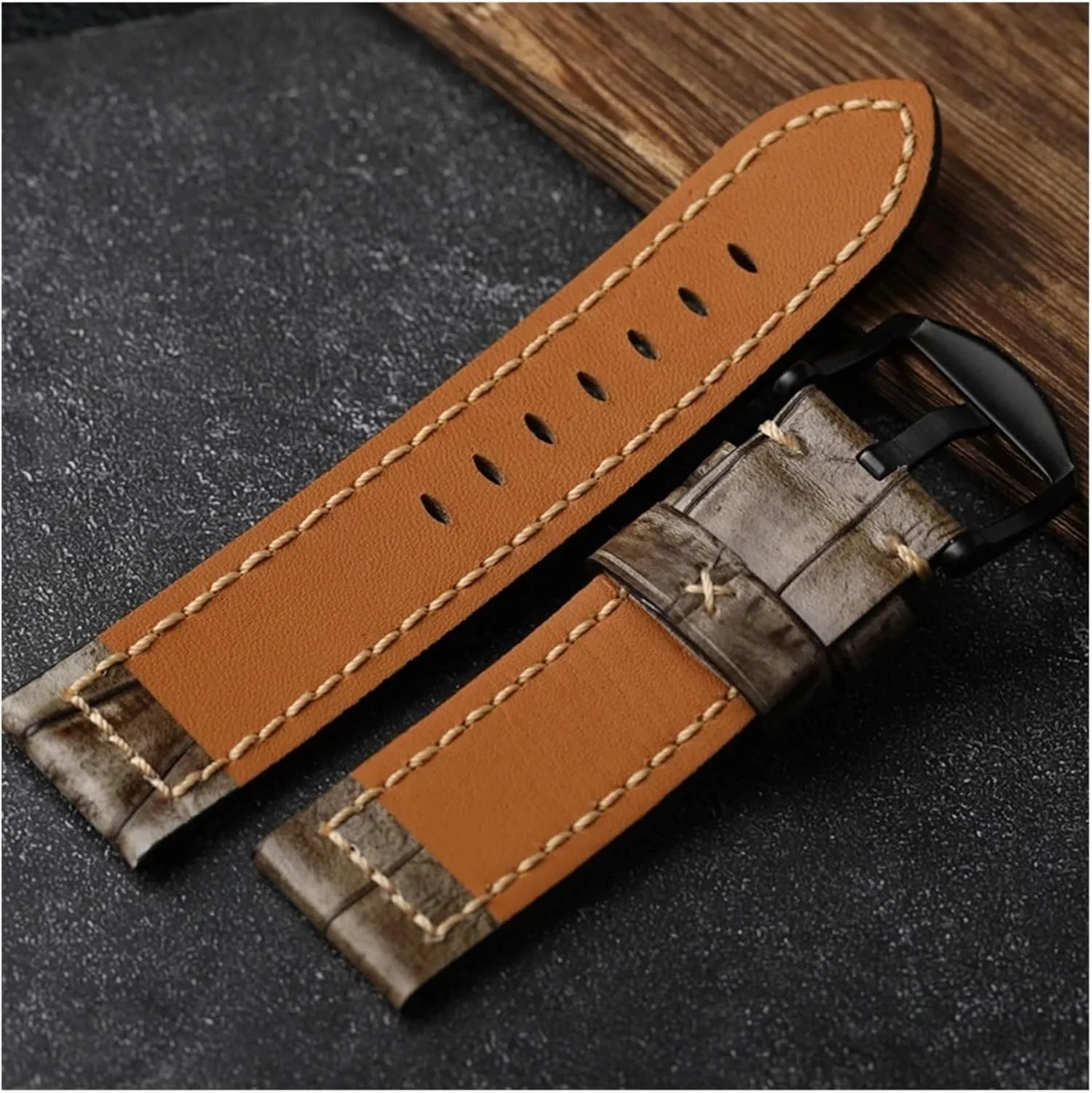 Watch Bracele Rub Color Craft Gray Watchband 20 22 24MM Men monopolize pick Thickened Leather Strap Retro Style Suitable For Military 