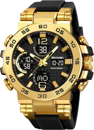 Watch Large Dial Tactical Outdoor Military Wrist Watch with 3 Time Zones$ 50M Waterproof$ LED Backlight Gosasa Fashion gallop Men's Digital Sports 